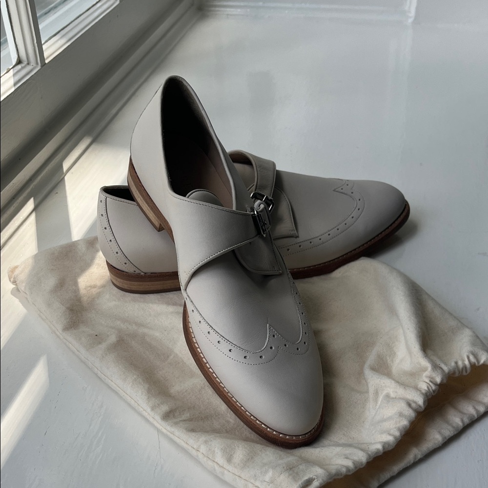 J. Crew NEW Light Cream Monk strap Women's Loafers. Size 9.